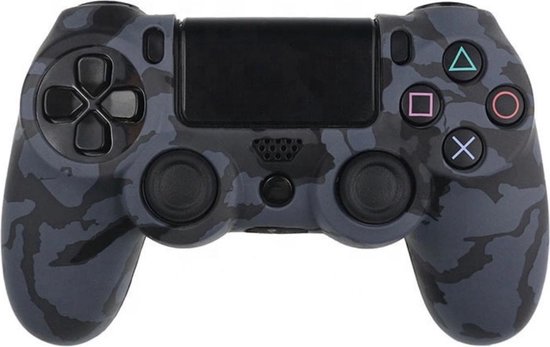 Playstation 4 Controller Silicone Camouflage Zwart Grijs BeschermHoes Ps4 controller Camo Protective case Black Grey 2 Stuks