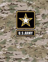 U.S. Army 8.5 x 11 200 page lined notebook leaderbook in the US Army Objective Camouflage Pattern