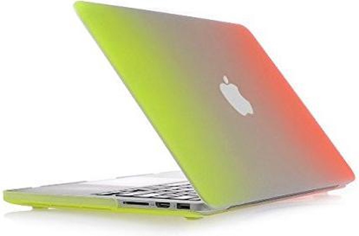Macbook Case voor Macbook Pro Retina 13 inch uit 2014 / 2015 - Hard Case - Regenboog Oranje Geel