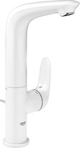 GROHE Eurostyle Solid Wastafelkraan - Hoge draaibare uitloop - Met trek-waste - Moon White