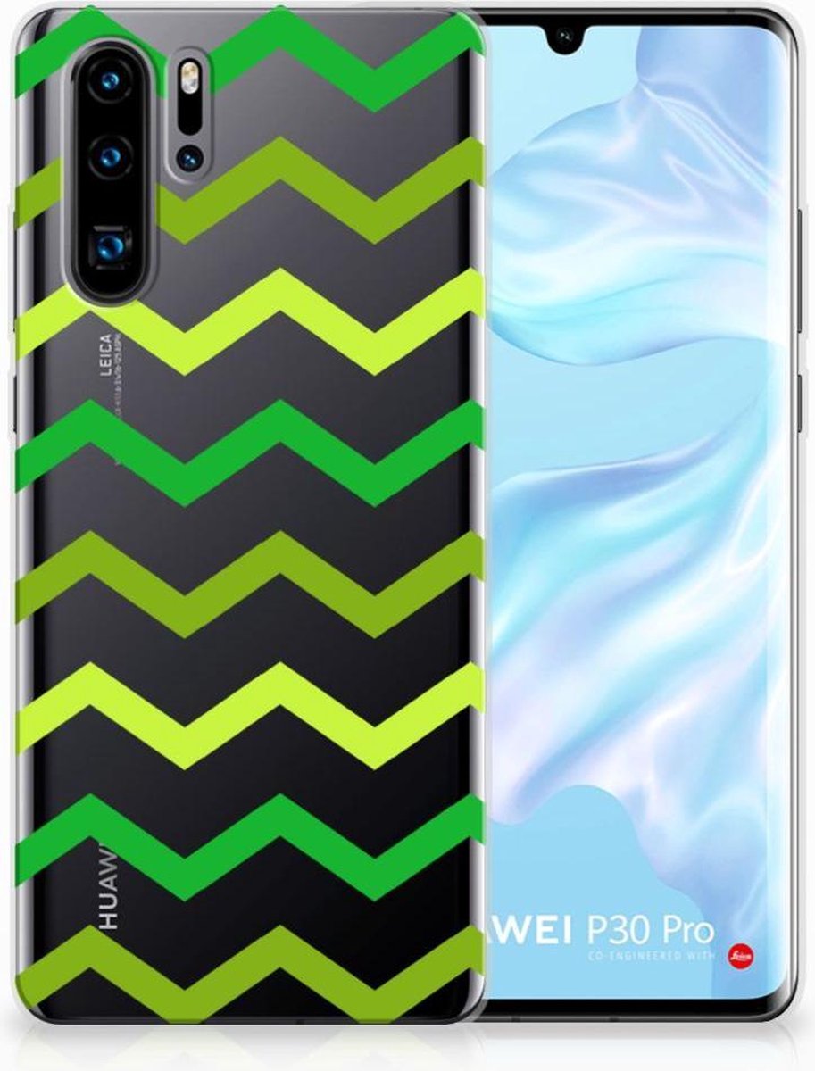 Huawei P30 Pro TPU bumper Zigzag Groen