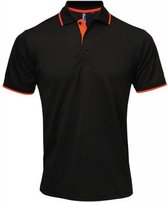 2 x Women's contrast Coolchecker® polo, Kleur Black/ Orange, Maat L  (2-stuks)