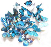 Muurdecoratie - vlinder - 3D muursticker - kinderkamer - blauw - DisQounts
