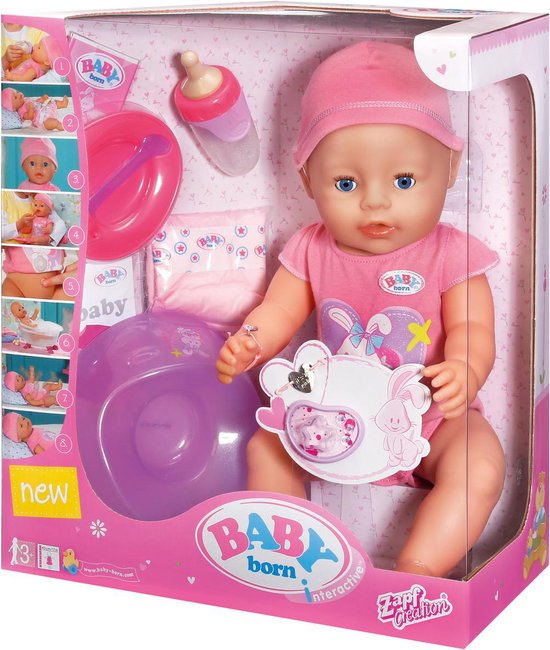 Muf Productief Fervent BABY born Interactieve Pop - Roze - Babypop | bol.com