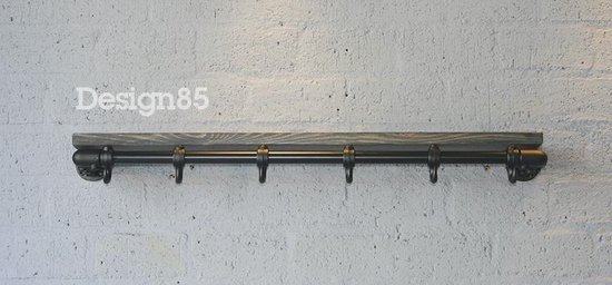 Caius ongezond Ook Design85 - Kapstok Basic 70 cm - Steigerbuis Zwart - Steigerhouten legplank  zwarte wax... | bol.com
