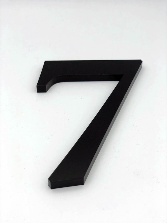 Huisnummer 7 Zwart Glas Acrylaat Groot - Hoogte 20 cm - Dikte 8 mm -  Promessa-Design -... | bol.com