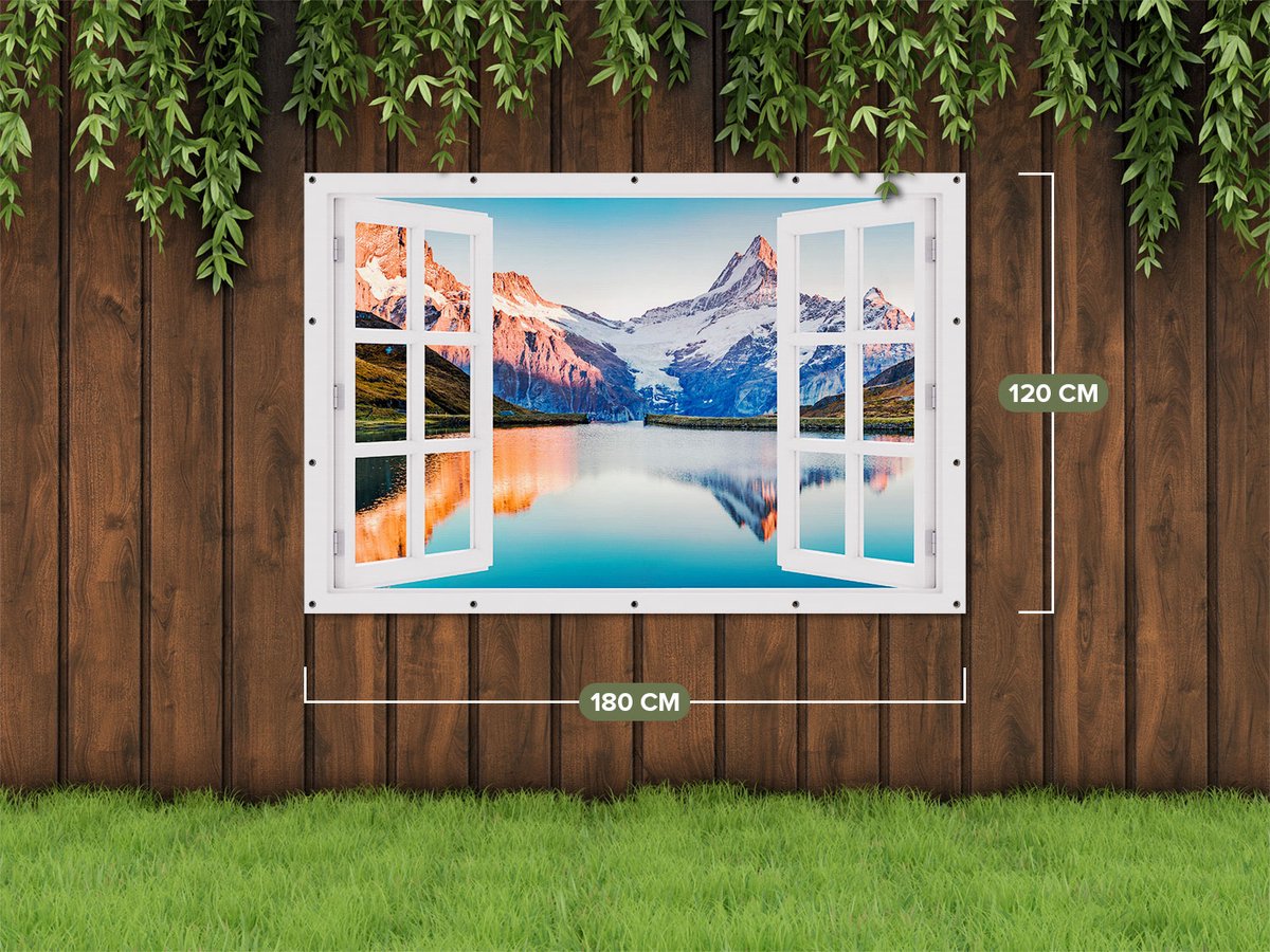 Gards Affiche de jardin Montagnes transparentes Paysage au bord du lac -  180x120 cm 