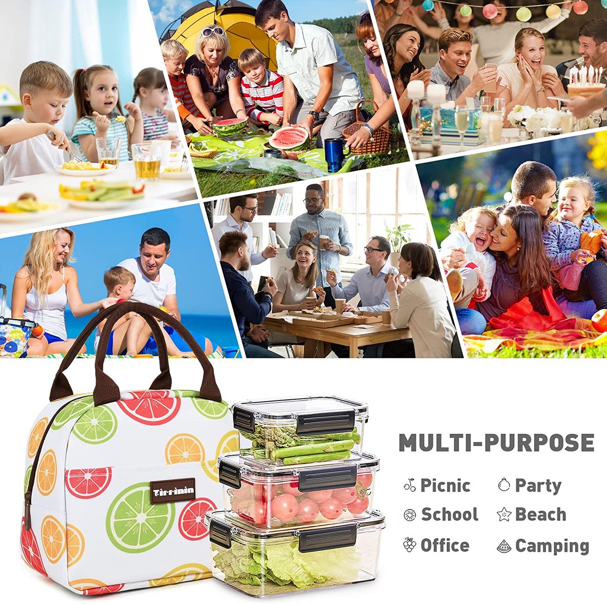 Thermisch Geïsoleerde Print Neopreen Lunchtas Voor... - Vicedeal