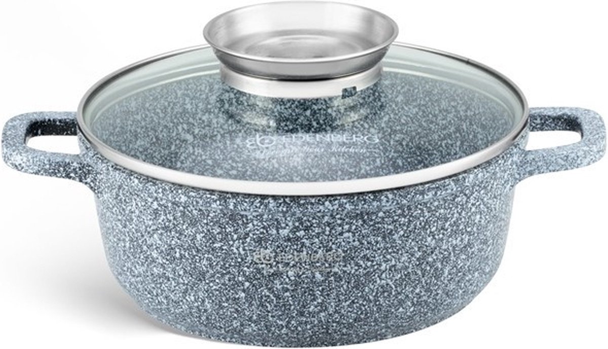 Edënbërg Stonetec Line - Kookpan/Braadpan met Deksel - 2,3 liter - 20 cm - Aluminium
