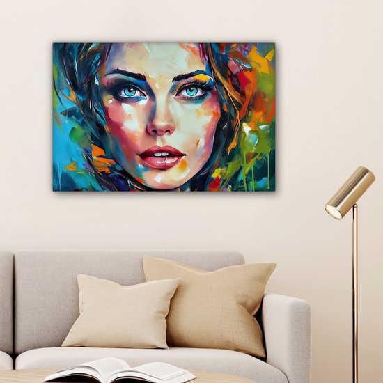 MuchoWow© Canvas Schilderij 90x60 cm Kamer Muur Decoratie Woonkamer Slaapkamer Room Decor Wall Decoration Art Painting Schilderij - Olieverf - Dans - Ballerina