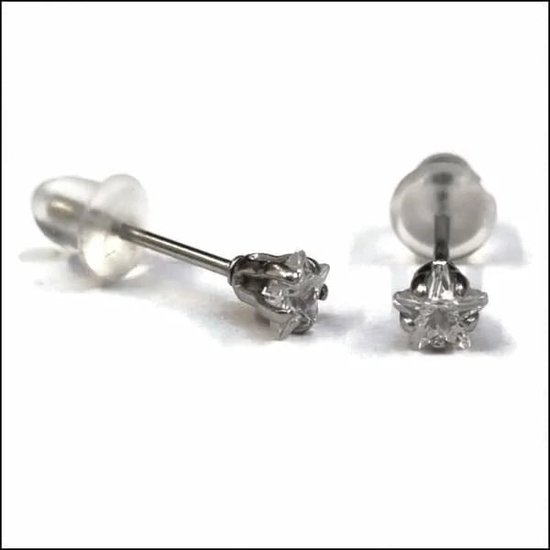 Aramat jewels ® - Zirkonia zweerknopjes ster 3mm oorbellen licht rood chirurgisch staal