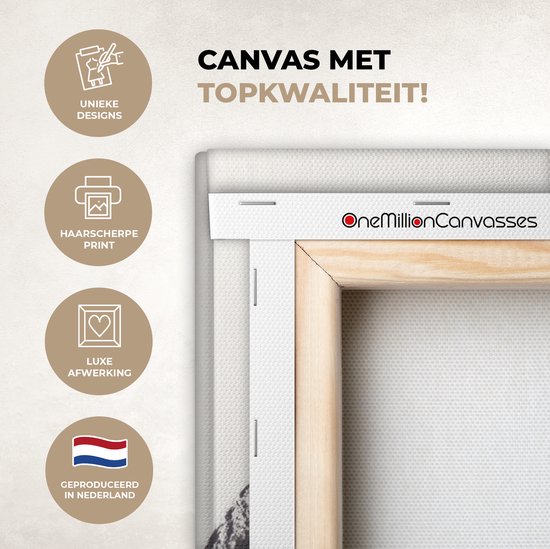 Tableau sur toile abstrait - Formes - Zwart - Cercles - 120x80 cm - Décoration murale