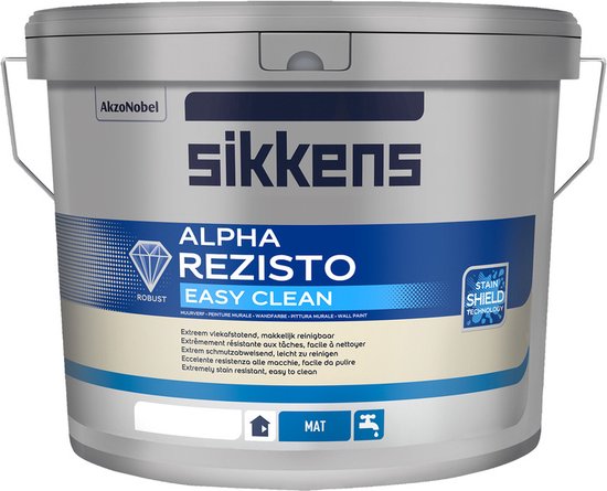 Sikkens Alpha Rezisto Easy Clean - Muurverf - Dekkend - Binnen - Water basis - Mat - Wit - Sikkens Alpha