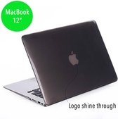 Lunso Geschikt voor MacBook 12 inch cover hoes - case - glanzend grijs