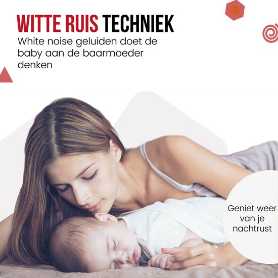 White Noise Machine - Witte Ruis Slaaptrainer voor Baby - Slaaphulp met 8 verschillende kleuren LED verlichting en 29 rustgevende geluiden - Merkloos