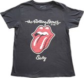 The Rolling Stones - Sixty Plastered Tongue Dames T-shirt - L - Zwart