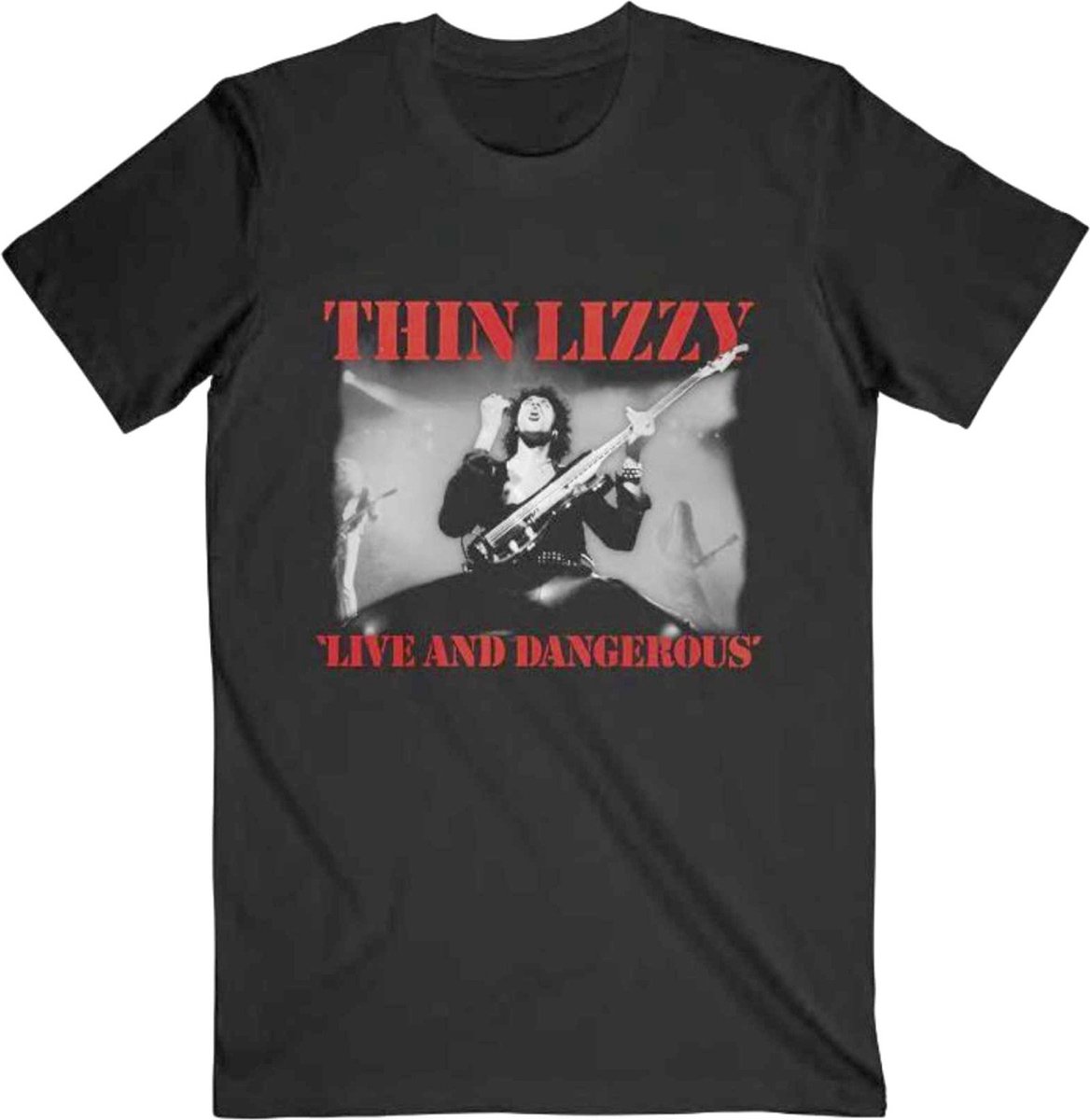 Thin Lizzy - Live & Dangerous Heren T-shirt - S - Zwart