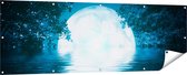 Gards Tuinposter Volle Maan in het Water - 180x60 cm - Tuindoek - Tuindecoratie - Wanddecoratie buiten - Tuinschilderij
