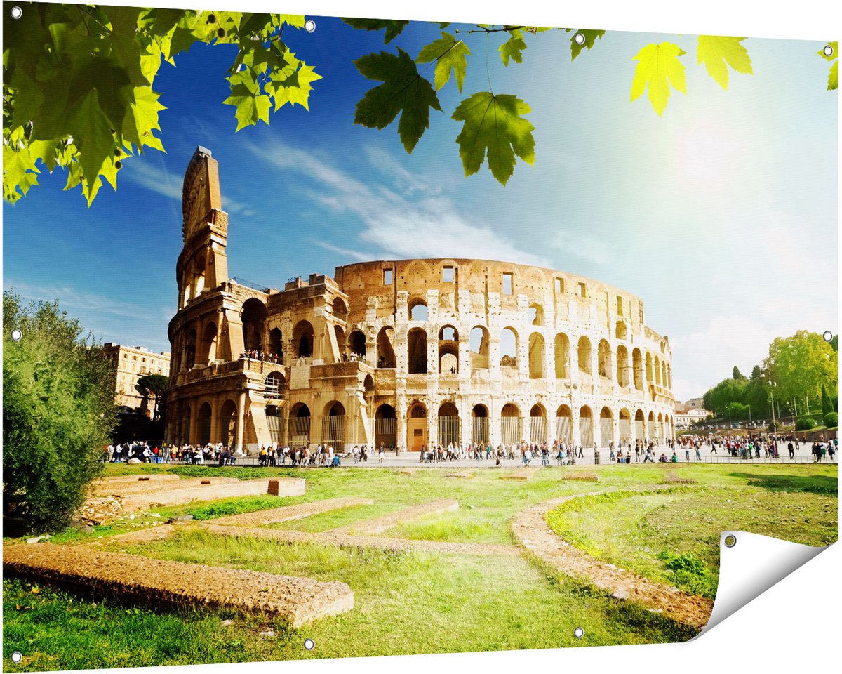 Gards Tuinposter Colosseum in Rome, Itali� - 150x100 cm - Tuindoek - Tuindecoratie - Wanddecoratie buiten - Tuinschilderij Multikleur