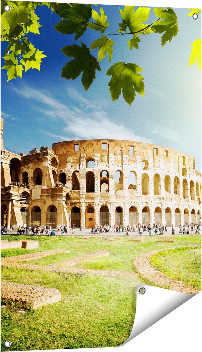 Gards Tuinposter Colosseum in Rome, Itali� - 60x90 cm - Tuindoek - Tuindecoratie - Wanddecoratie buiten - Tuinschilderij Multikleur