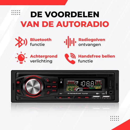 Bediening mogelijk Aarzelen Transformator Autoradio met Bluetooth voor alle auto's - USB, AUX en Handsfree -  Afstandsbediening -... | bol.com