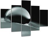 Glasschilderij -  Macro - Grijs, Groen - 100x70cm 5Luik - Geen Acrylglas Schilderij - GroepArt 6000+ Glasschilderijen Collectie - Wanddecoratie- Foto Op Glas