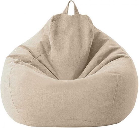 Faderr Bean Bag Cover zonder vulling, Lazy Lounger Bean Bag Stoel Cover, Bean Bag Sofas Protector, Bean Bag Stoel Sofa Couch Cover voor volwassenen en kinderen (Khaki, maat: 80x90cm)