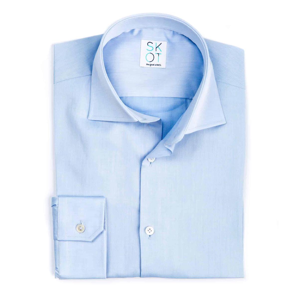 SKOT Fashion Duurzaam Overhemd Heren Serious Blue - Lichtblauw - Maat 46