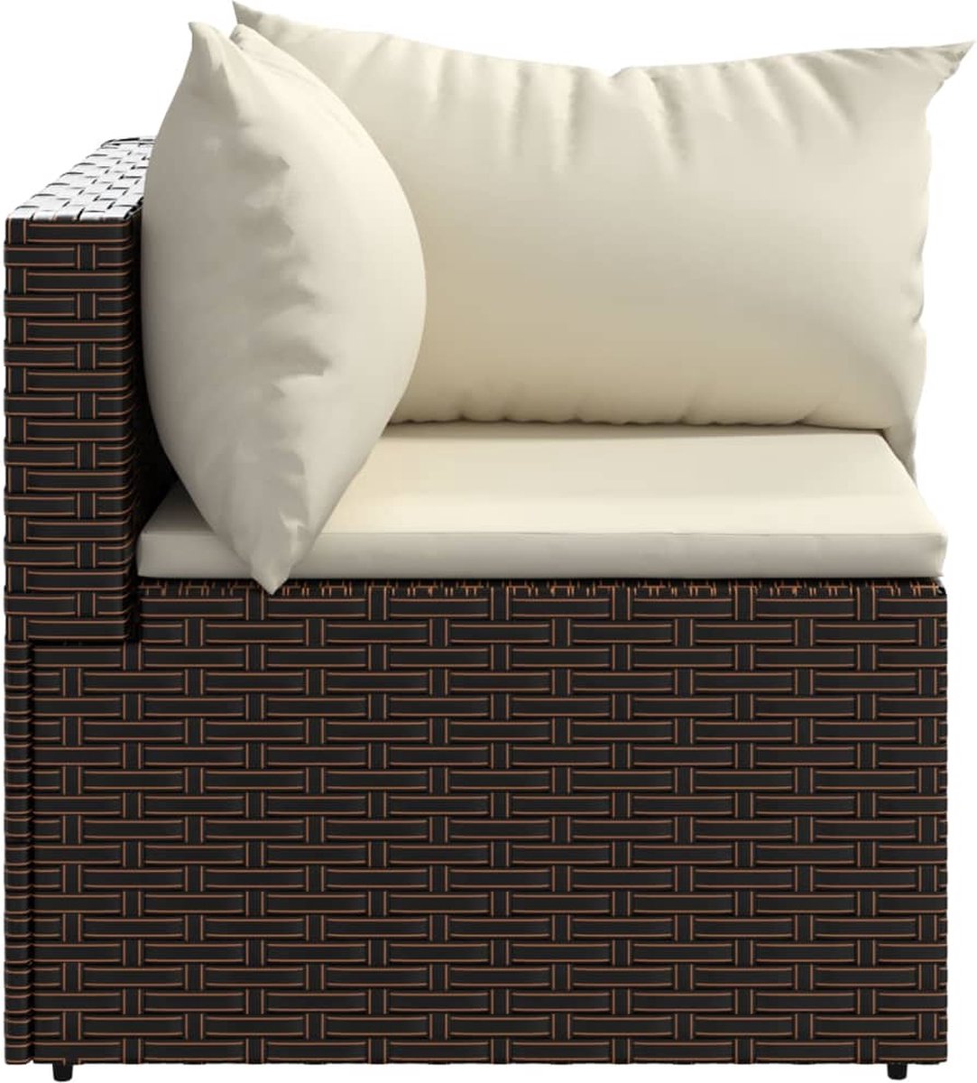 vidaXL - Tuinhoekbanken - met - kussens - 2 - st - poly - rattan - bruin thumbnail 4