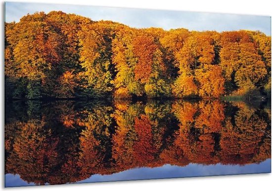 Peinture sur verre d'automne | Orange, vert, jaune | 120x70cm 1Hatch | Tirage photo sur verre |  F000894