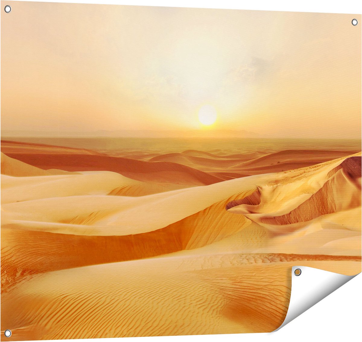 Gards Tuinposter Woestijn bij Zonsondergang in de Sahara - 100x80 cm - Tuindoek - Tuindecoratie - Wanddecoratie buiten - Tuinschilderij Multikleur
