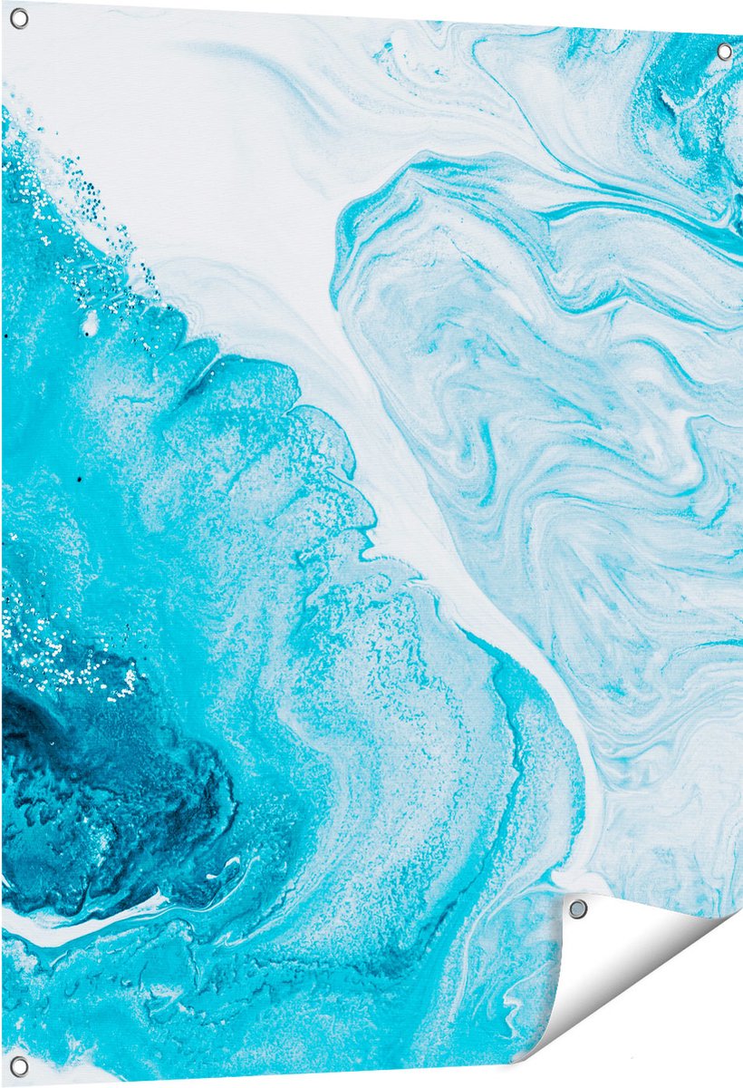 Gards Tuinposter Abstracte Kunst van een Oceaan - 80x100 cm - Tuindoek - Tuindecoratie - Wanddecoratie buiten - Tuinschilderij Multikleur