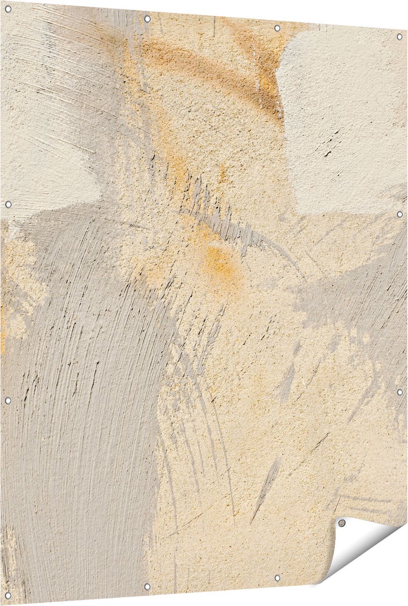 Gards Tuinposter Abstracte Kunst van een Cementen Muur - 120x150 cm - Tuindoek - Tuindecoratie - Wanddecoratie buiten - Tuinschilderij Multikleur