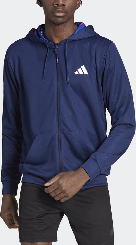 Veste d'entraînement zippée adidas Performance Train Essentials Seasonal - Homme - Blauw- S