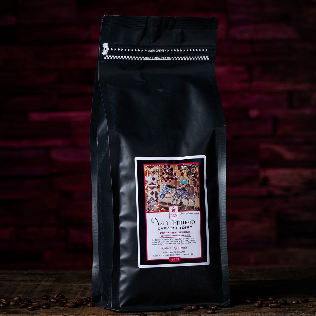 NEW Yan Primero Jazve Coffee Dark 750 gram fijngemalen met molenstenen - Arabische koffie - Turkse koffie - Armeense koffie