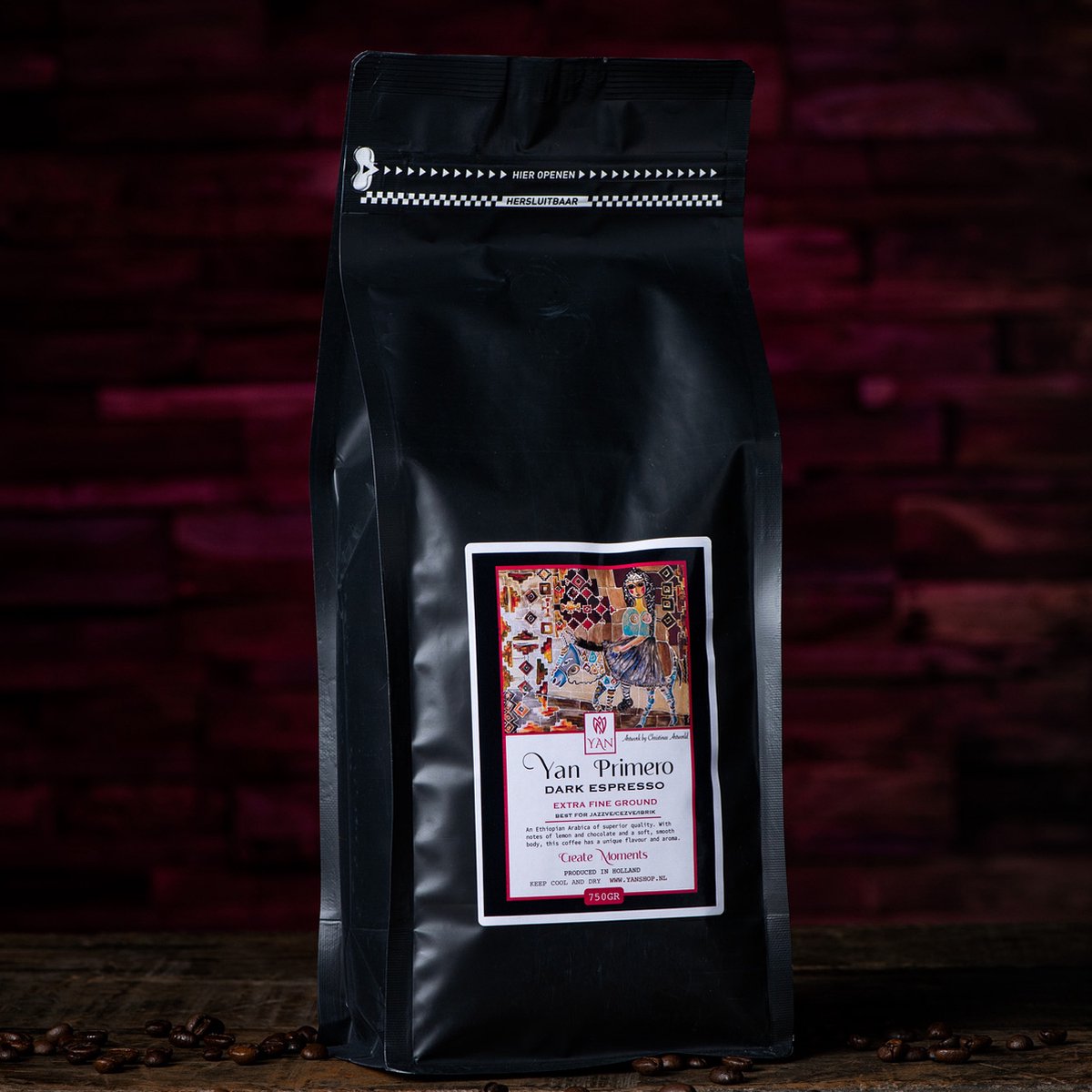 NEW Yan Primero Jazve Coffee - Vers - Dark 750 gram - Fijn gemalen met molenstenen - Arabische koffie - Turkse koffie - Armeense koffie