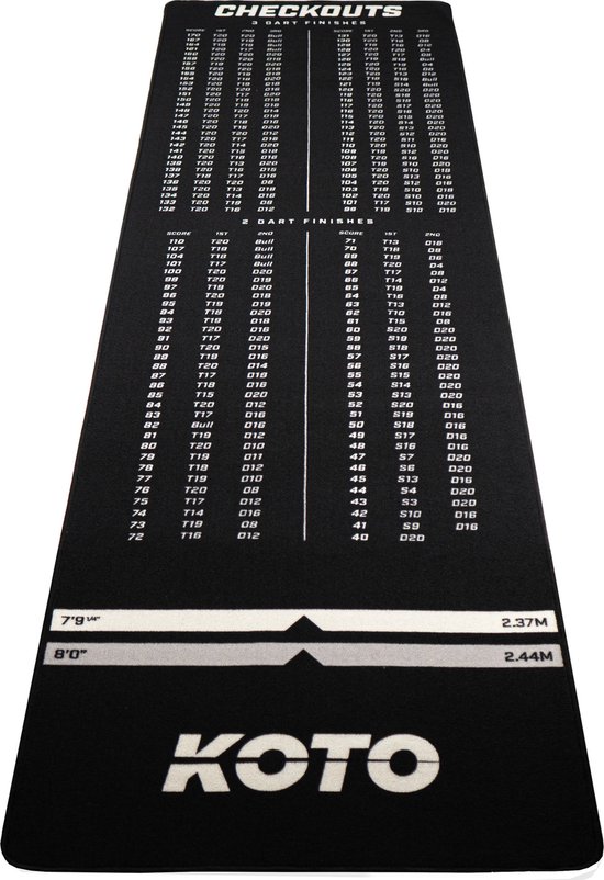 KOTO Carpet Checkout Dartmat 285 x 80 cm - Darts
