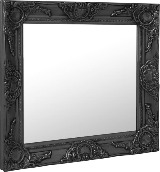 REPRO Wandspiegel Rechthoekig 45x38 Cm - Antiek Barok Rococo Goud/Zwart