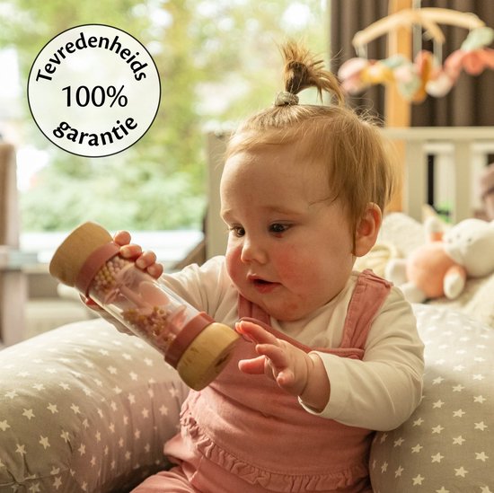 Ella Voedingskussen met hoes van 100% katoen - Zwangerschapskussen - Inclusief afneembare en wasbare hoes - Grijs met witte sterretjes - Ella