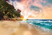 Papier peint Tropical Beach Sunset | V8 - 368 cm x 254 cm | Polaire 130gr / m2