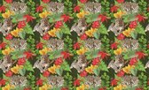 Fotobehang - Vlies Behang - Luipaarden in de Jungle - Panters en Tropische Bladeren - 368 x 254 cm