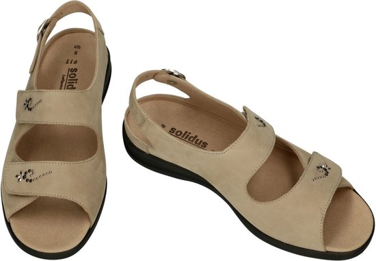 Solidus -Dames - taupe - sandalen - maat 42.5