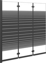vidaXL-Douchewand-inklapbaar-3-panelen-130x130-cm-ESG-zwart