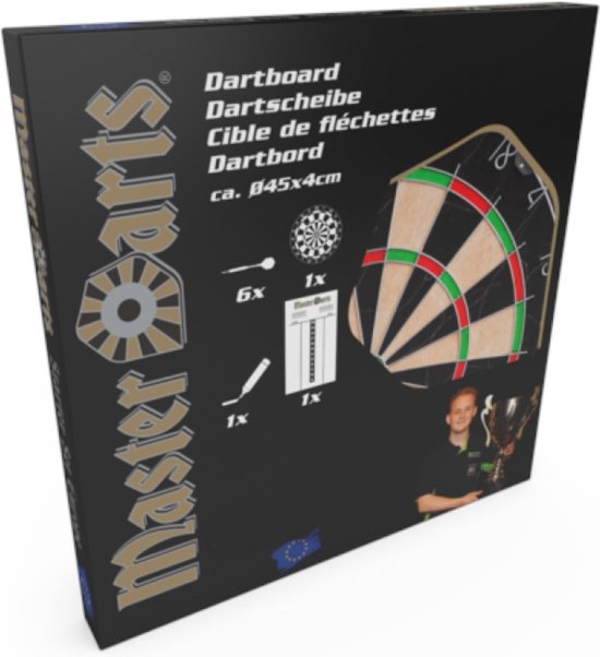 pijn doen Celsius Koel Masterdarts Professioneel Dartbord met 6 dartpijlen - 5.8 x 45.8 x 37cm |  bol.com