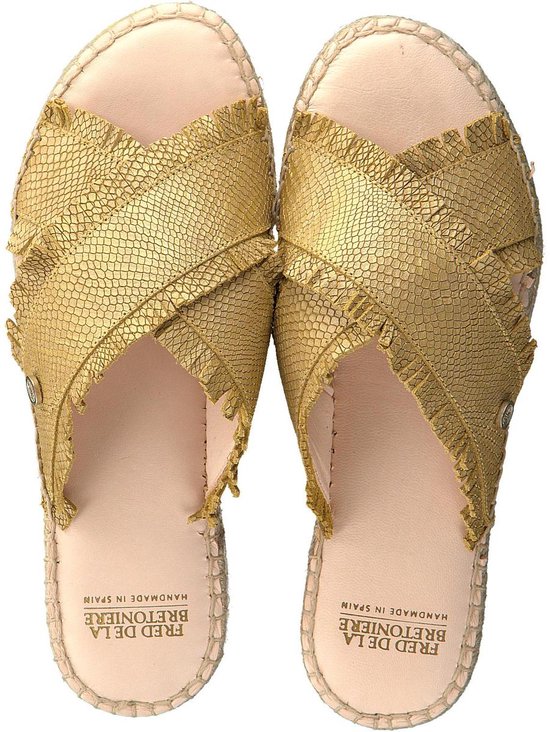 Fred De La Bretoniere Dames Slippers 152010101 - Goud | bol.com