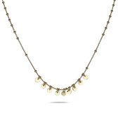 Twice As Nice Halsketting in 18kt verguld zilver, 9 rondjes op bolletjesketting  45 cm+5 cm