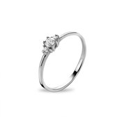 Twice As Nice Ring in zilver, 3 kleine zirkonia  56