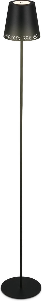 Bol.com BRILONER Kiki - Vloerlamp oplaadbaar - led staande lamp - buitenverlichting - dimbaar - touchbediening - zwart - h: 130cm aanbieding