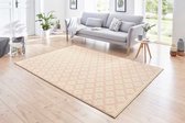 Modern vloerkleed ruiten Lattice - roze/crème 120x170 cm