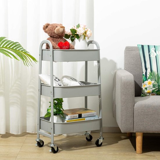 Utility Cart, 136 kg, 3-laags kunststof utility cart met 360